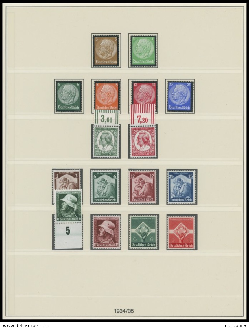 SAMMLUNGEN **, 1933-45, Postfrische Sammlung Dt. Reich Im Lindner Falzlosalbum Mit Zahlreichen Guten Werten Und Sätzen,  - Used Stamps