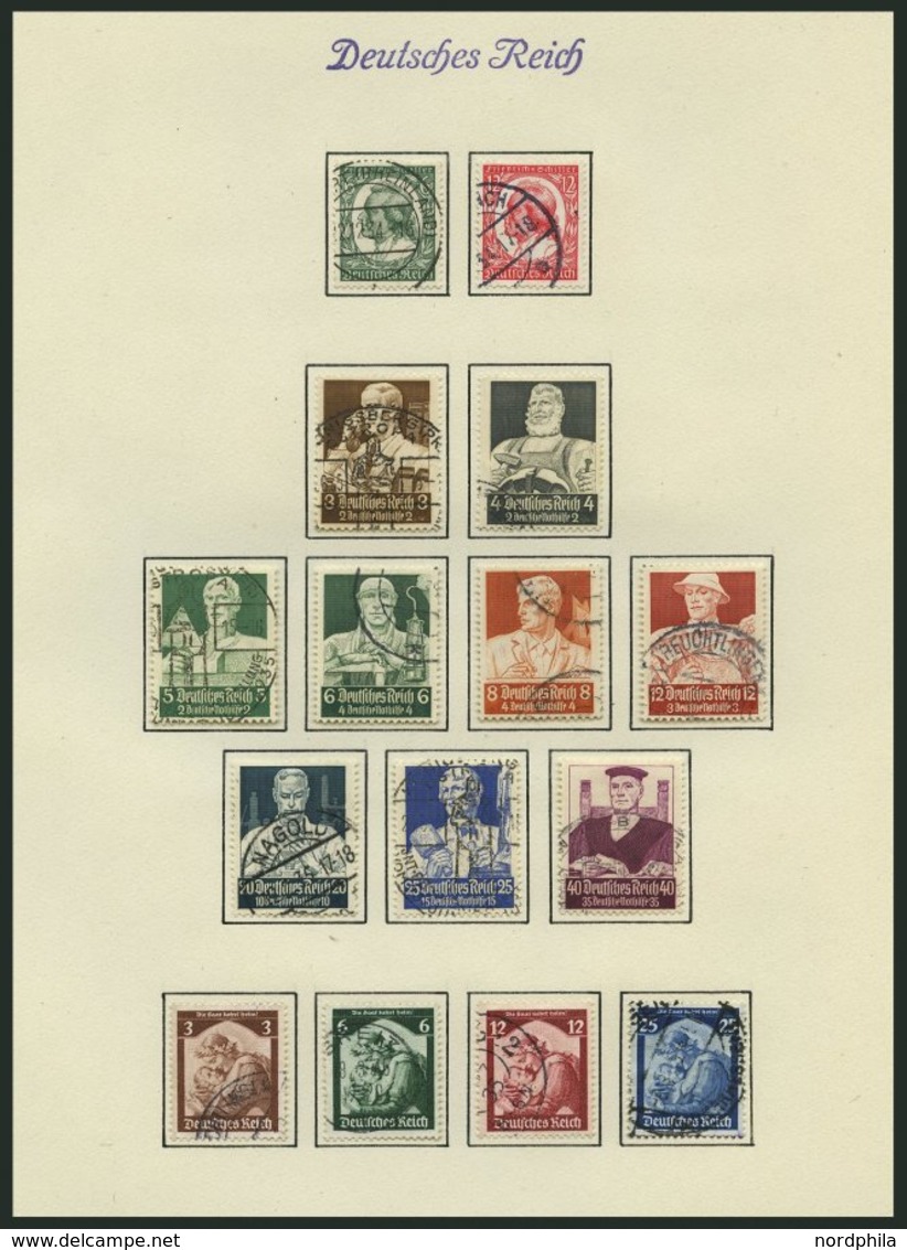 SAMMLUNGEN O, 1933-45, Bis Auf Chicagofahrt, Bl. 2, 3, 5/6 Und 9 In Den Hauptnummern Komplette Sammlung Bis 1944, Mit Ei - Gebruikt