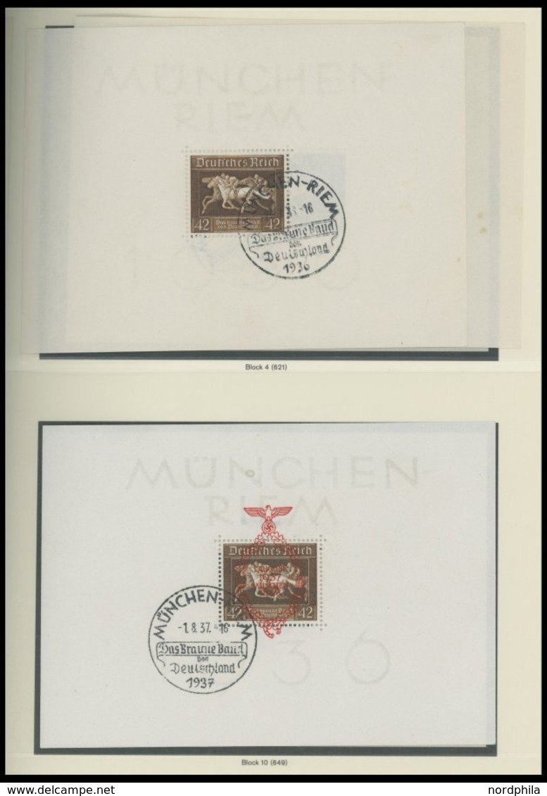 SAMMLUNGEN O, 1933-45, Bis Auf Chicagofahrt, Block 2 Und 3 In Den Hauptnummern Komplette Sammlung Bis 1944 Im Falzlosalb - Used Stamps