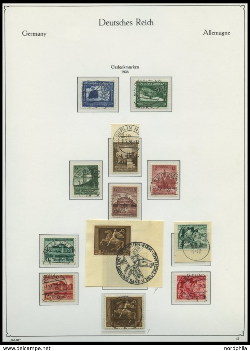 SAMMLUNGEN O,BrfStk , 1933-45, Gestempelte Sammlung Dt. Reich Im KA-BE Falzlosalbum Mit Vielen Guten Mittleren Ausgaben, - Used Stamps