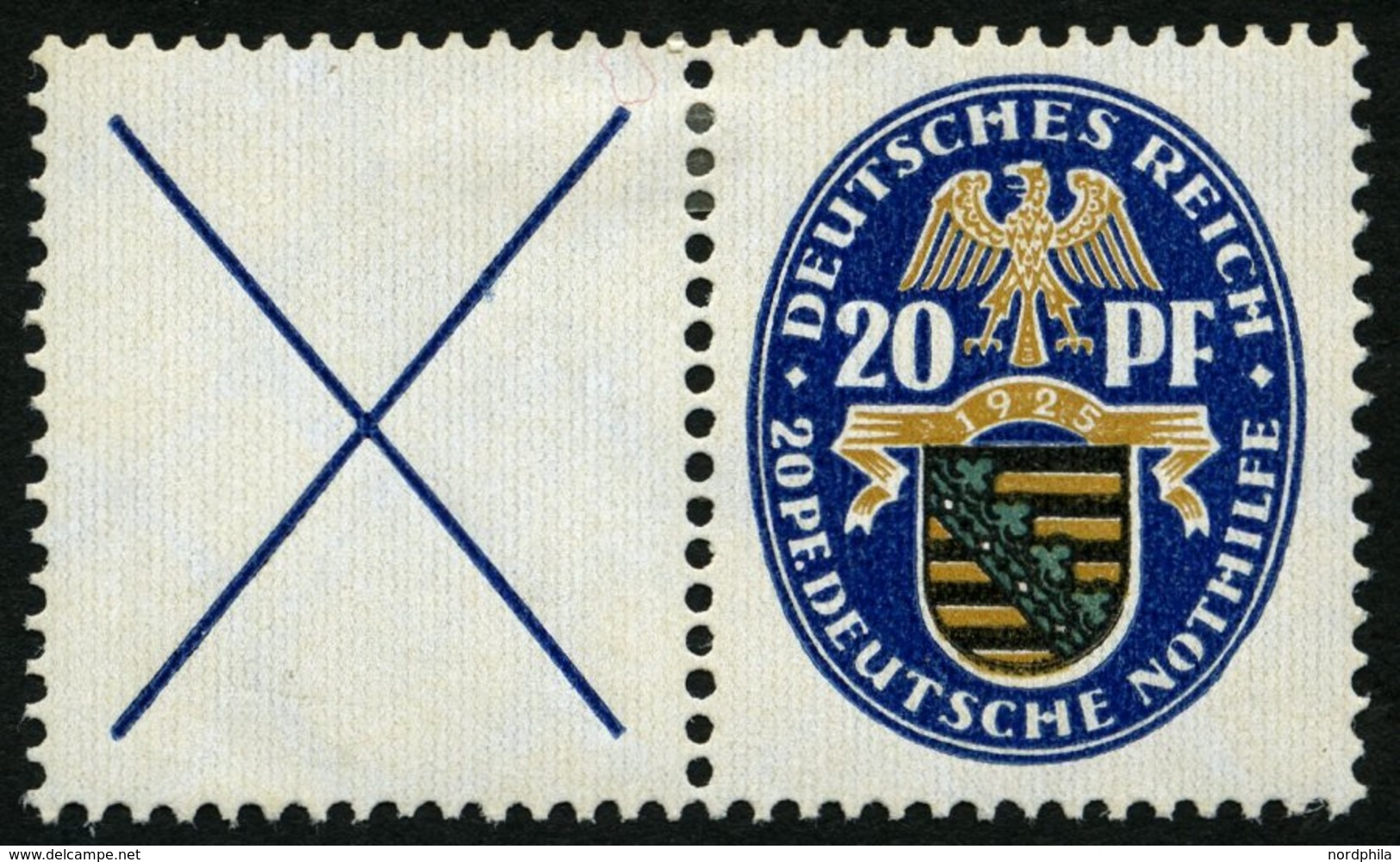 ZUSAMMENDRUCKE W 20.1 *, 1925, Nothilfe X + 20, Falzrest, Pracht, Mi. 210.- - Zusammendrucke