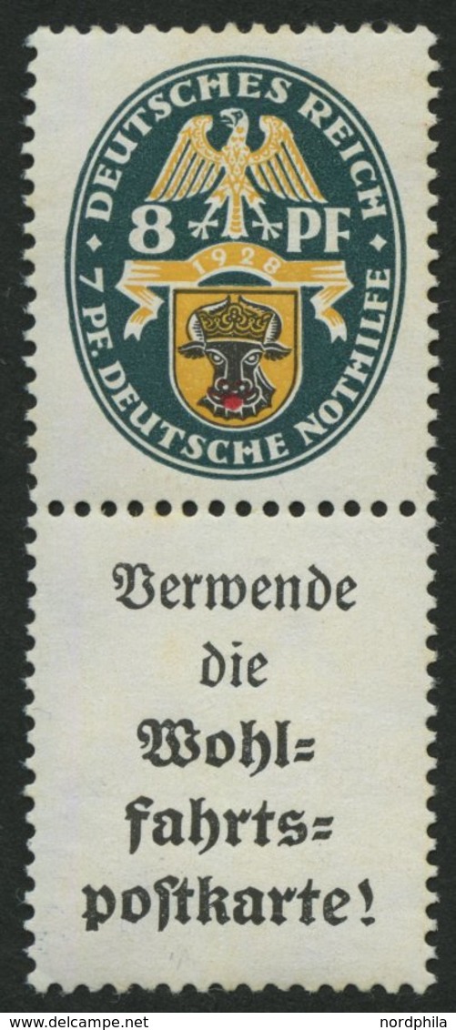 ZUSAMMENDRUCKE S 58 **, 1928, Nothilfe 8 + A1.1, Pracht, Mi. 400.- - Zusammendrucke