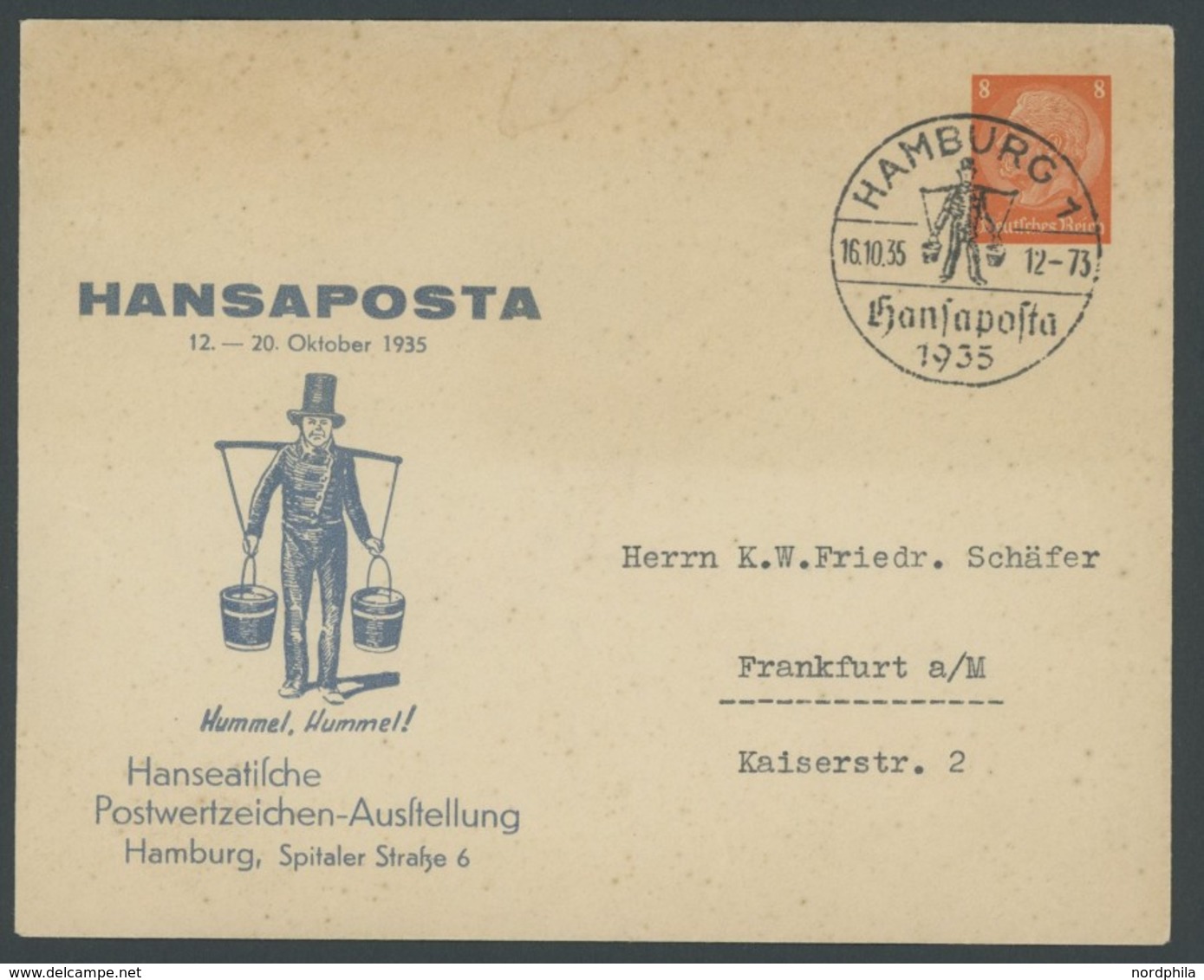 GANZSACHEN PU BRIEF, Privatpost: 1935, 3, 4 Und 8 Pf. Hindenburg HANSAPOSTA (PU 127C4/01, 128C2/01 Und 131C2/02), Sonder - Autres & Non Classés