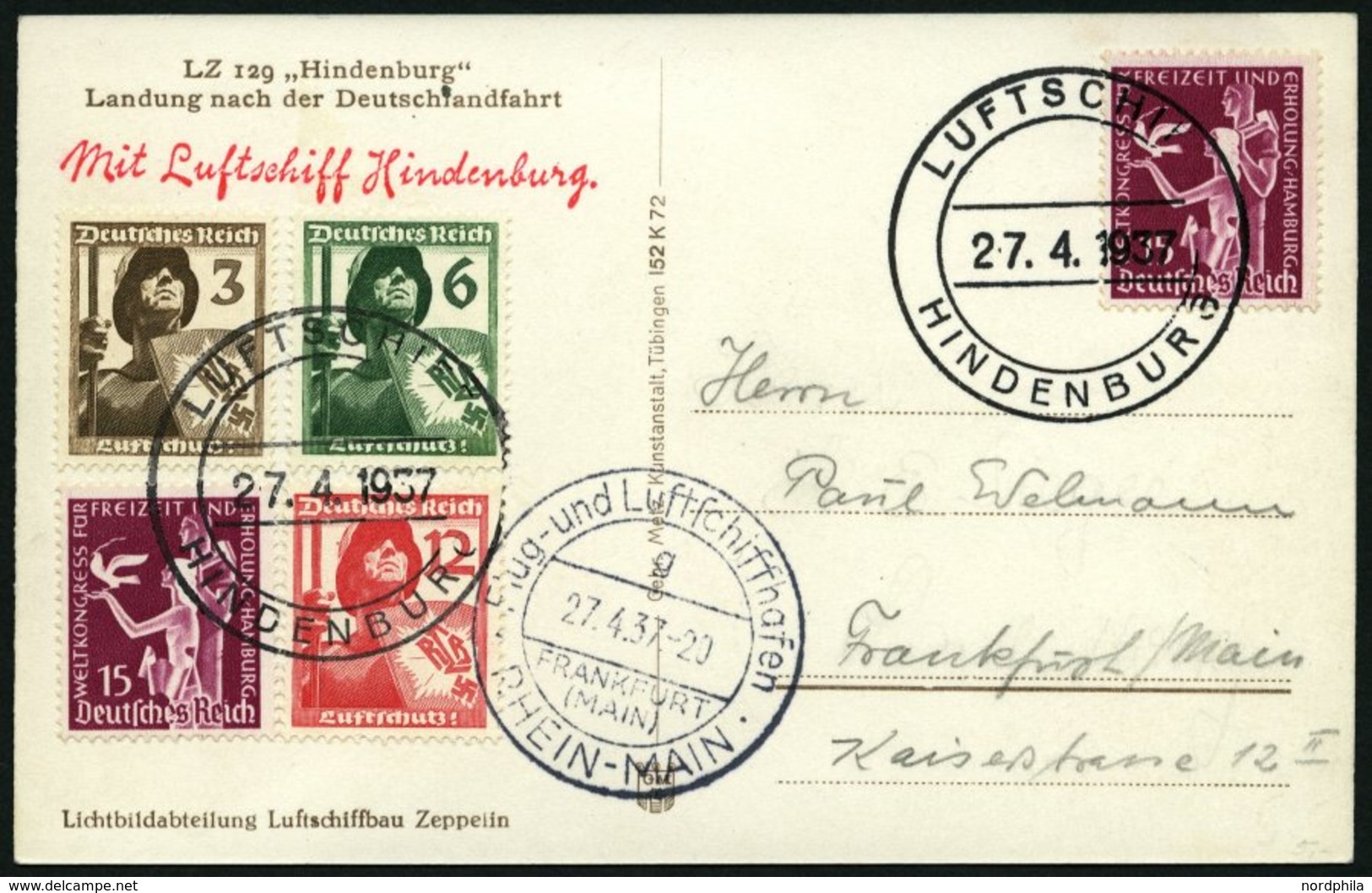ZEPPELINPOST 452B BRIEF, 1937, Rundfahrt, Bordpost Der Zweiten Rundfahrt, Prachtkarte, RR! - Zeppelins