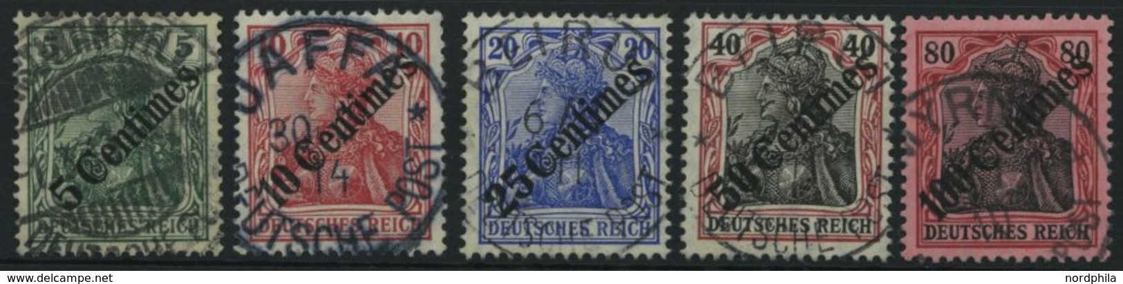 DP TÜRKEI 48-52 O, 1908, Diagonaler Aufdruck, Prachtsatz, Mi. 180.- - Turkse Rijk (kantoren)