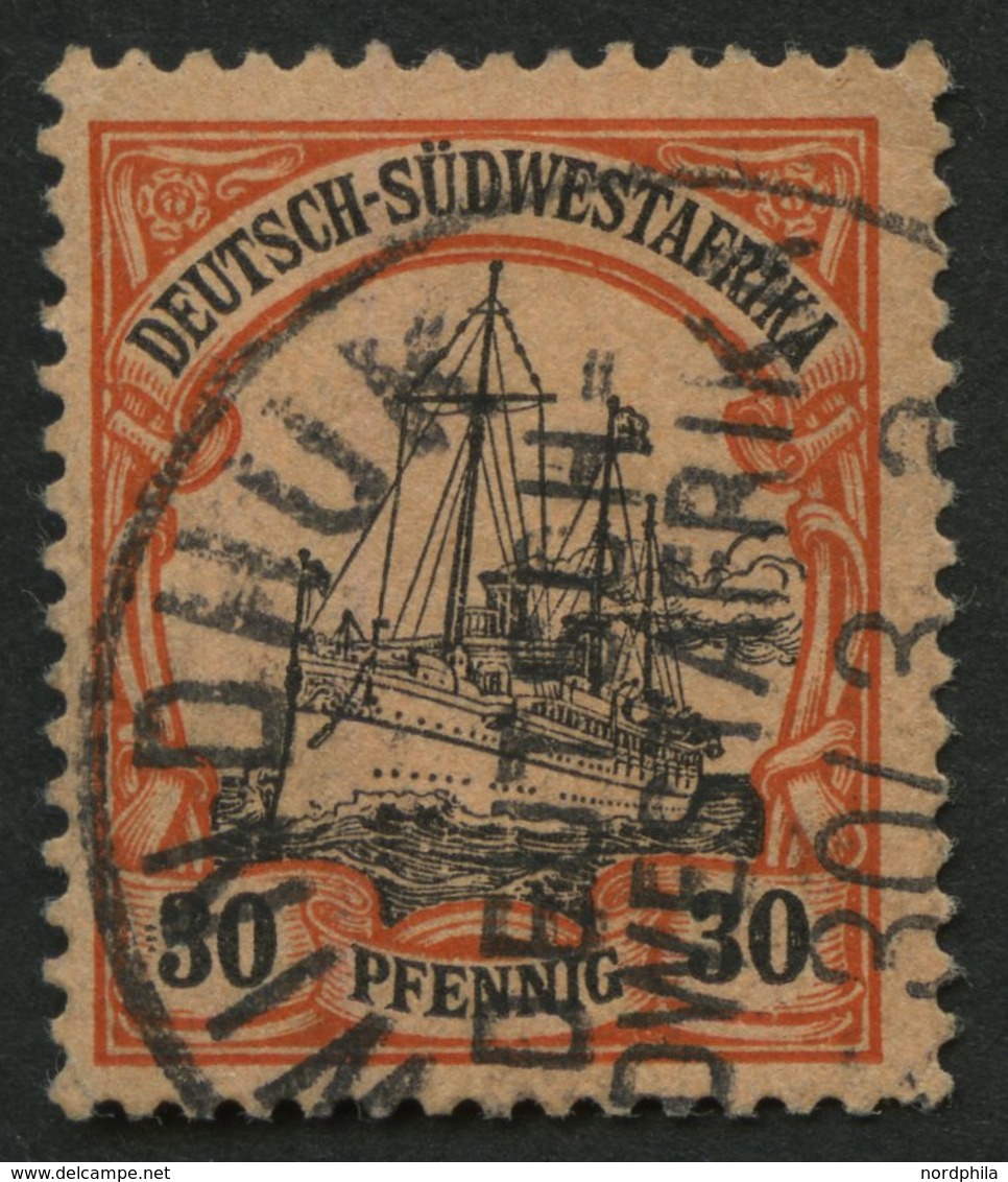 DSWA 16I O, 1901, 30 Pf., Ohne Wz., Mit Abart Striche Vor 3 In Der Linken 30, Feinst, Gepr. Jäschke-L., Mi. 180.- - África Del Sudoeste Alemana