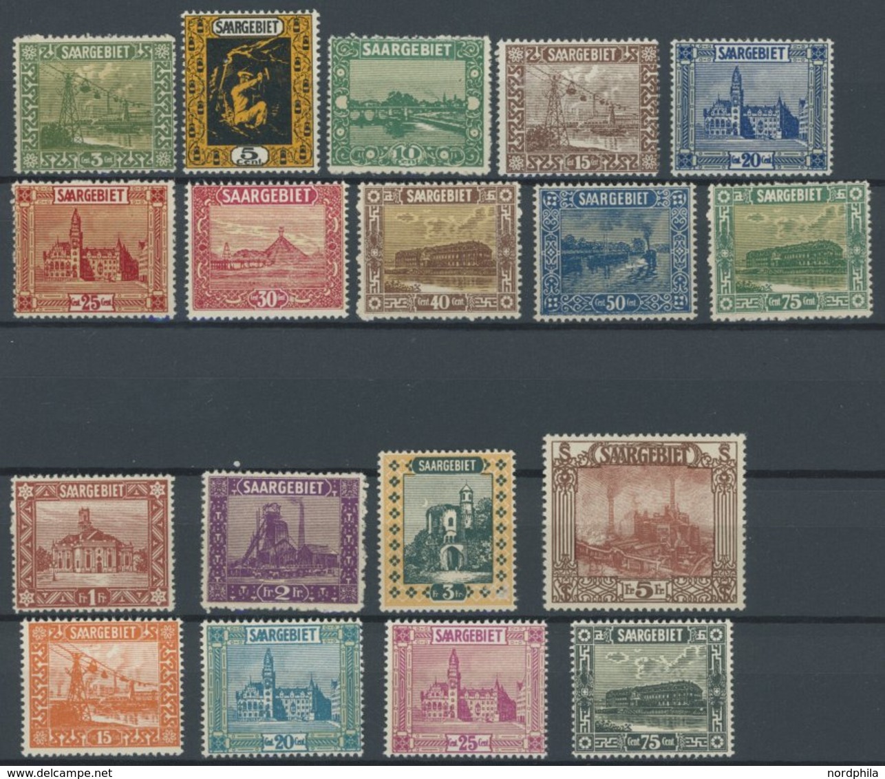 SAARGEBIET 84-101 *, 1922/3, Landschaftsbilder III Und IV, Falzreste, 2 Prachtsätze, Mi. 160.- - Autres & Non Classés