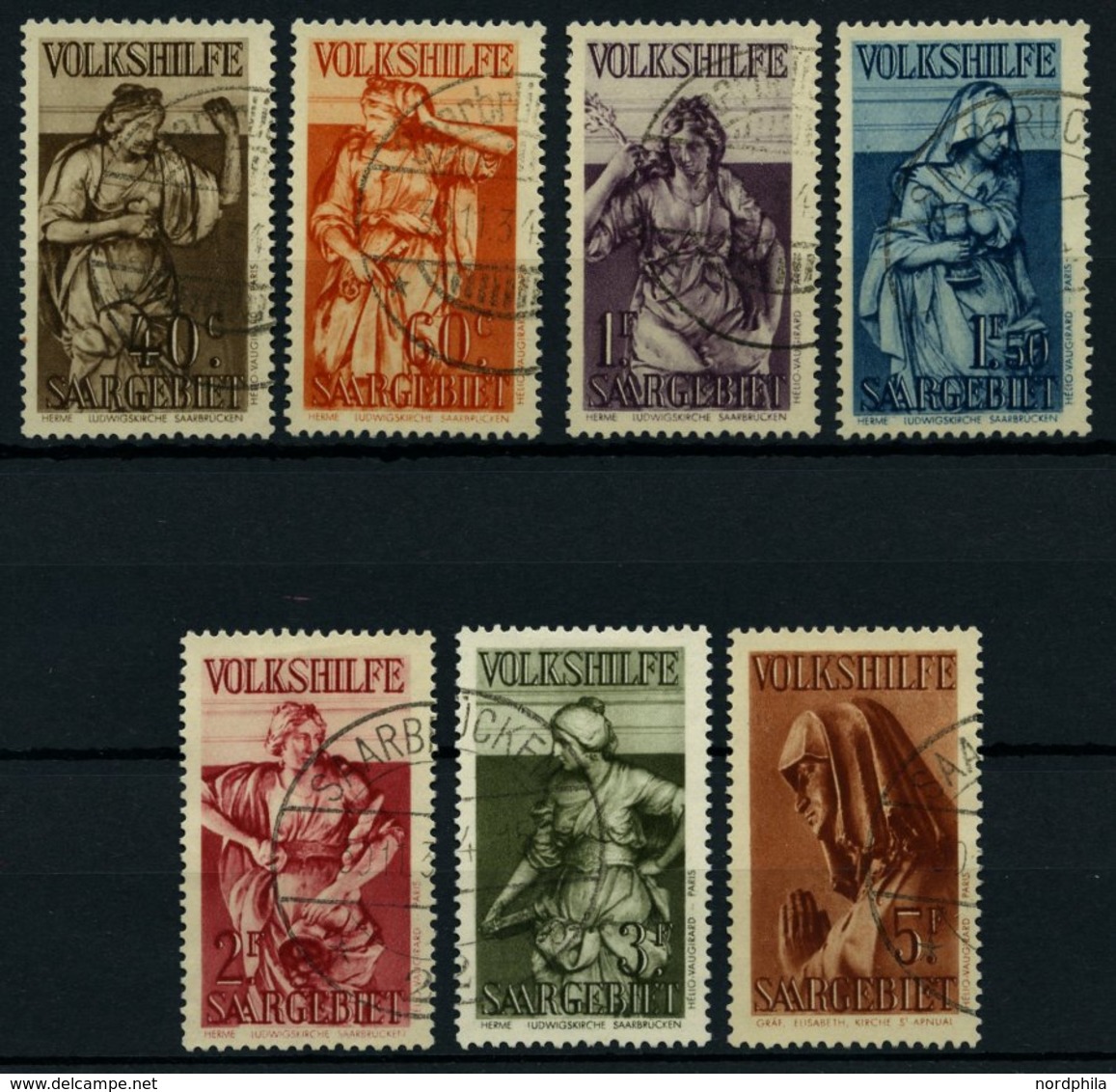 SAARGEBIET 171-77 O, 1934, Volkshilfe, Prachtsatz, Gepr. Hoffmann BPP, Mi. 300.- - Other & Unclassified