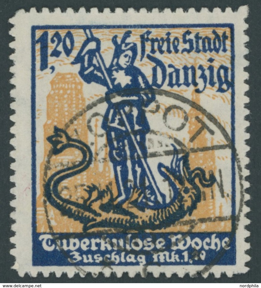 FREIE STADT DANZIG 92 O, 1921, 1.20 M. Tuberkulose-Woche, Pracht, Gepr. Soecknick Und Infla, Mi. (140.-) - Other & Unclassified