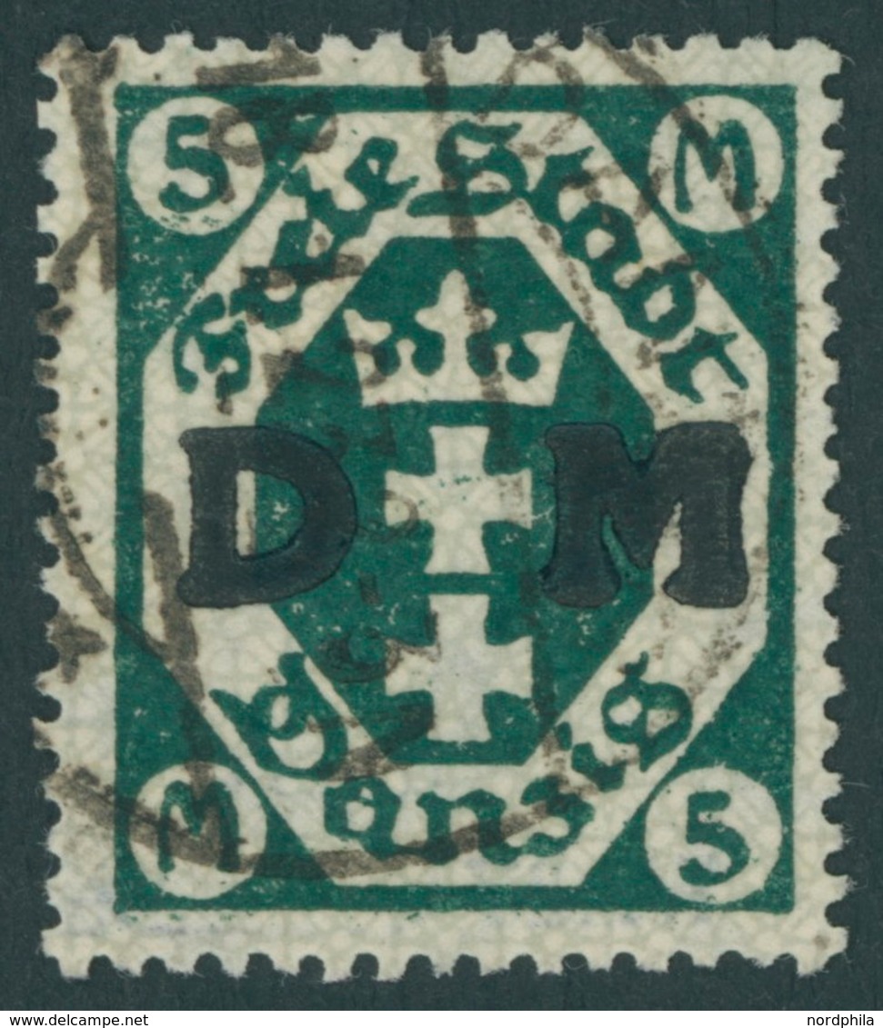 DIENSTMARKEN D 24Y O, 1922, 5 M. Schwärzichopalgrün, Wz. Liegend, Pracht, Gepr. Erdwien Und Infla, Mi. 320.- - Sonstige & Ohne Zuordnung