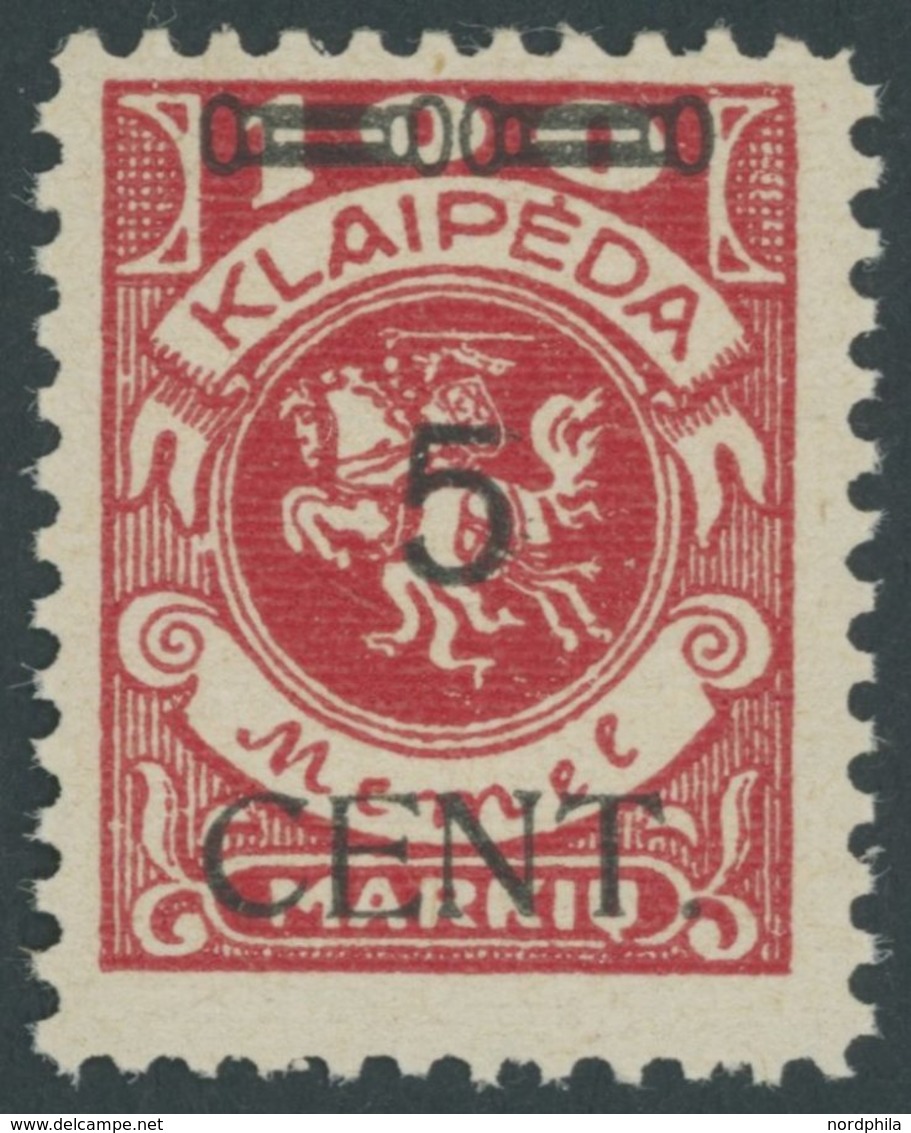 FREIE STADT DANZIG 180IV **, 1923, 5 Mio. Auf 50000 M. Flugpost, Type IV, Postfrisch, Pracht - Memel (Klaipeda) 1923