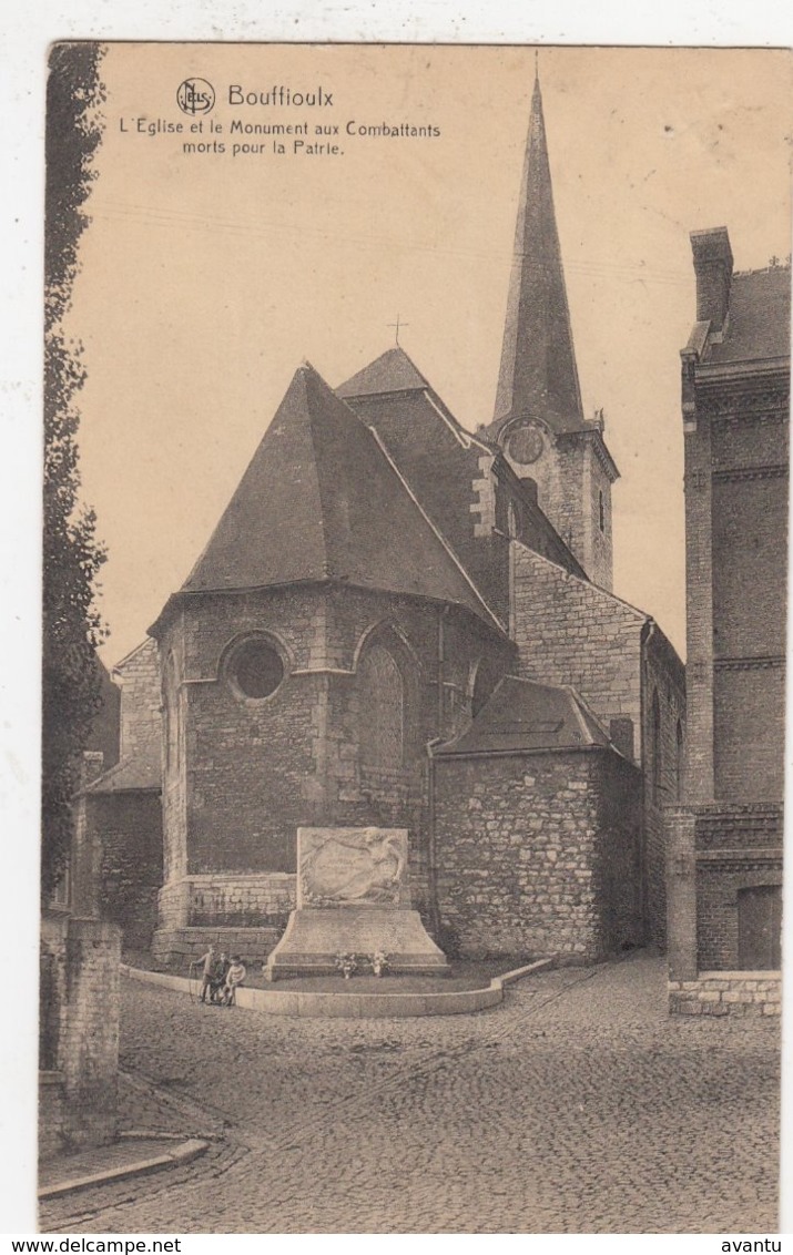 BOUFFIOULX / CHATELET / L EGLISE ET LE MONUMENT 1928 - Châtelet