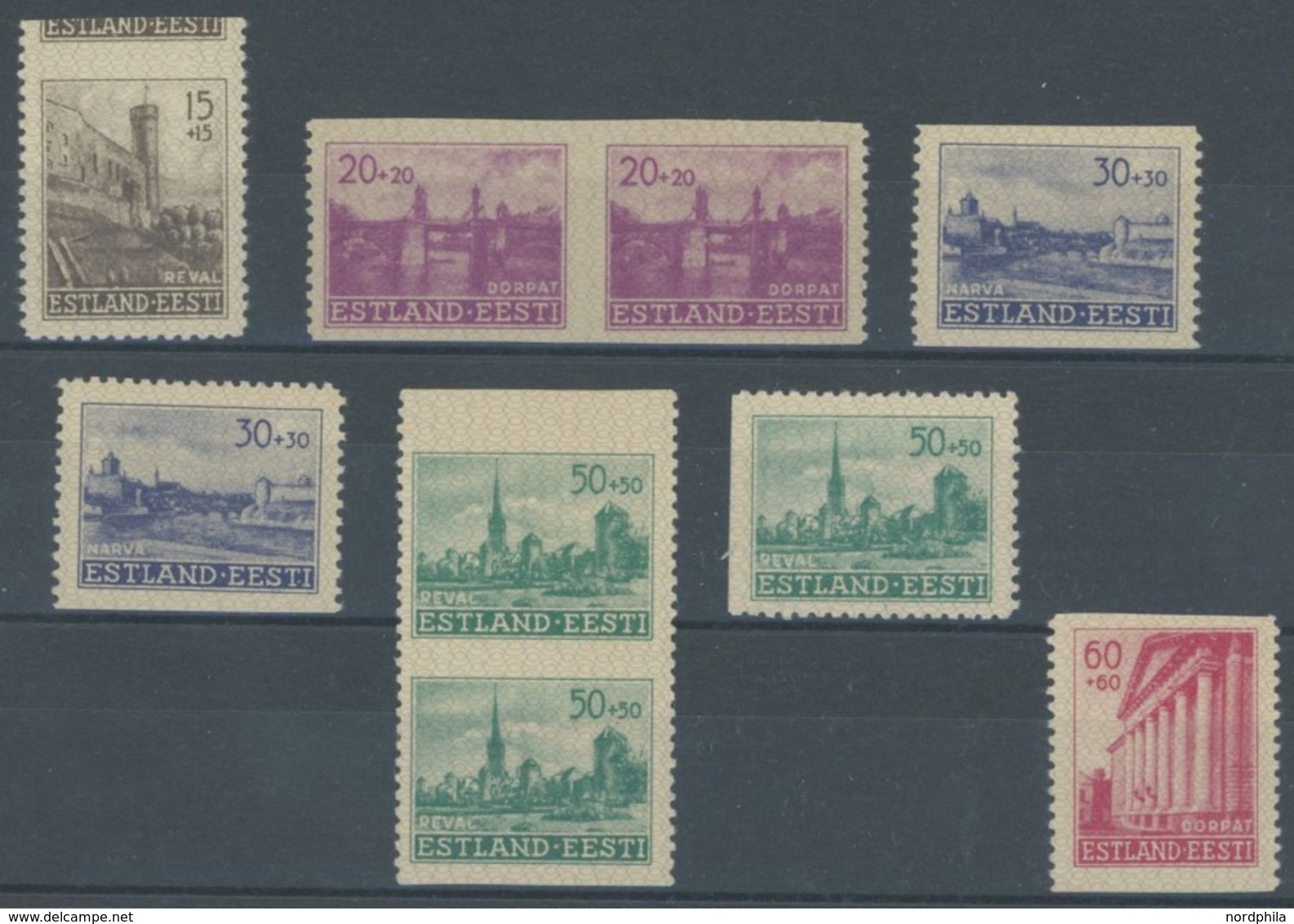 ESTLAND 4-9 **, 1941, Wiederaufbau, 9 Verschiedene Werte Mit Teilzähnungen, Postfrisch, Pracht, Alle Geprüft - Ocupación 1938 – 45