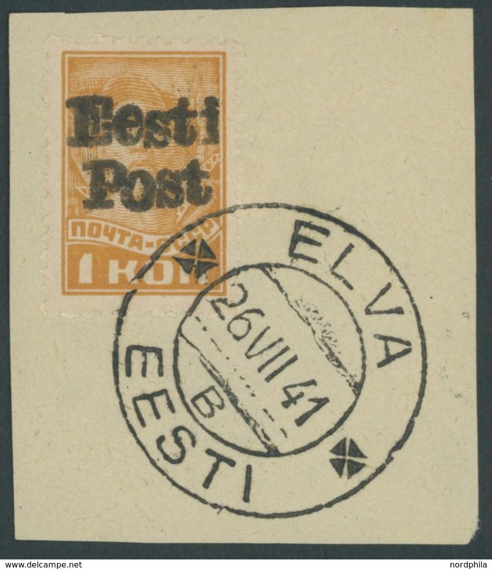 ELWA 1Y BrfStk, 1941, 1 K. Schwärzlichorange, Mit Wz., Prachtbriefstück, RR!, Auflage Nur 50!, Fotoattest Löbbering, Mi. - Besetzungen 1938-45