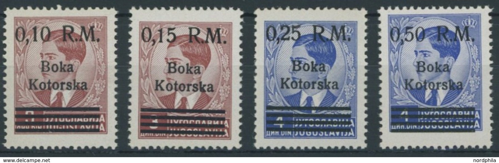 KOTOR 7-10 **, 1944, Boka Kotorska, Postfrischer Prachtsatz, Kurzbefund Kleymann, Mi. 240.- - Ocupación 1938 – 45