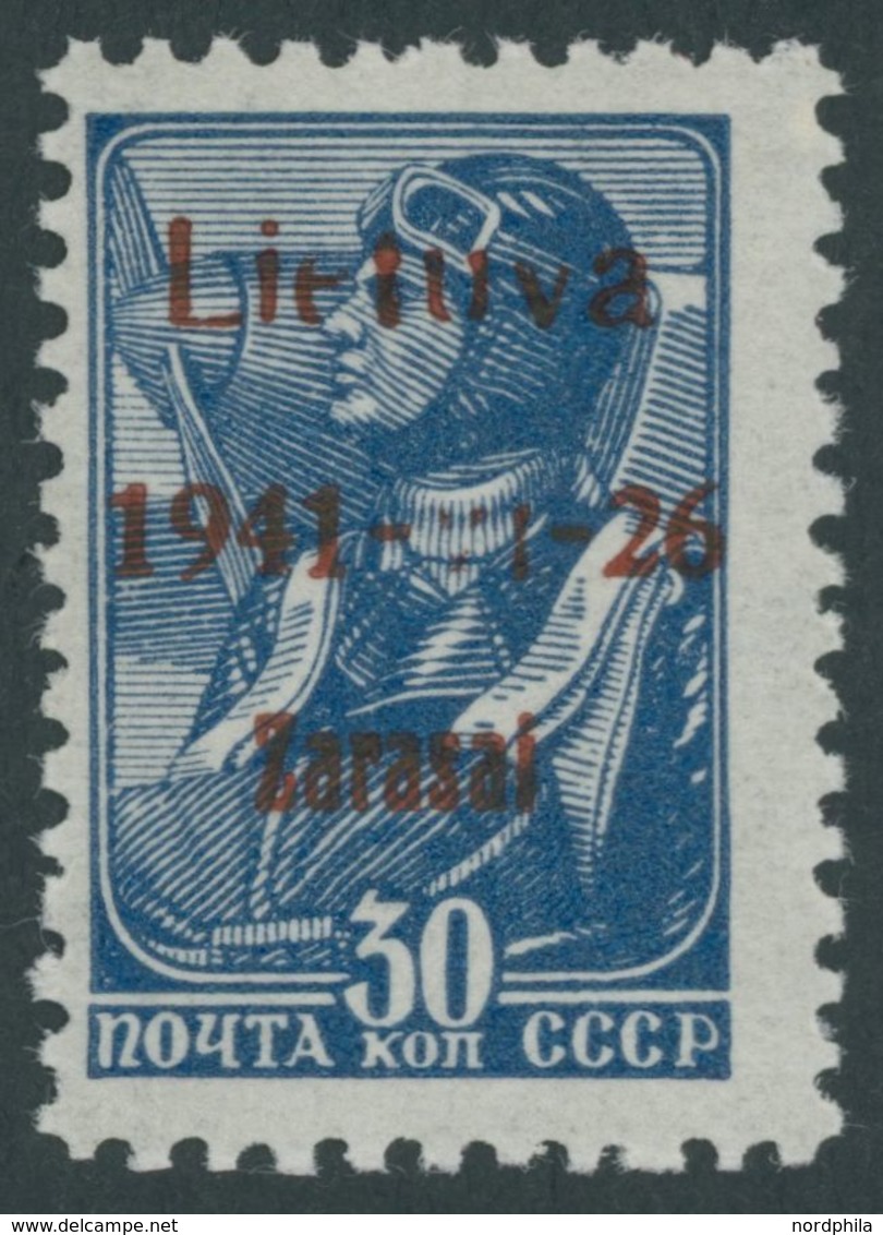 ZARGRAD 5bI **, 1941, 30 K. Dunkelviolettbraun, Aufdruck Braunrot, Type I, Postfrisch, Pracht, Gepr. Huylmans, Mi. 50.- - Occupazione 1938 – 45