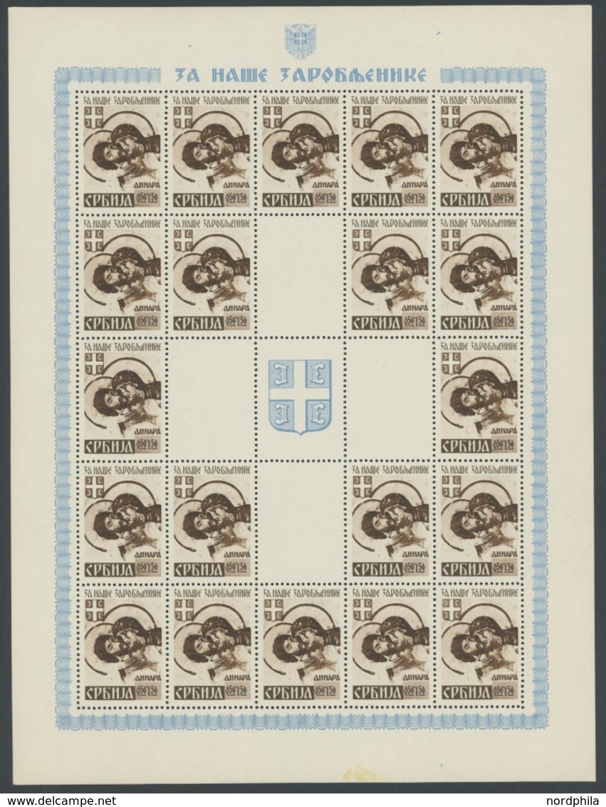 SERBIEN 62-65 **, 1942, Kriegsgefangenen Im Bogensatz, übliche Gummierung, Postfrisch, Marken Alle Pracht, Mi. (450.-) - Ocupación 1938 – 45