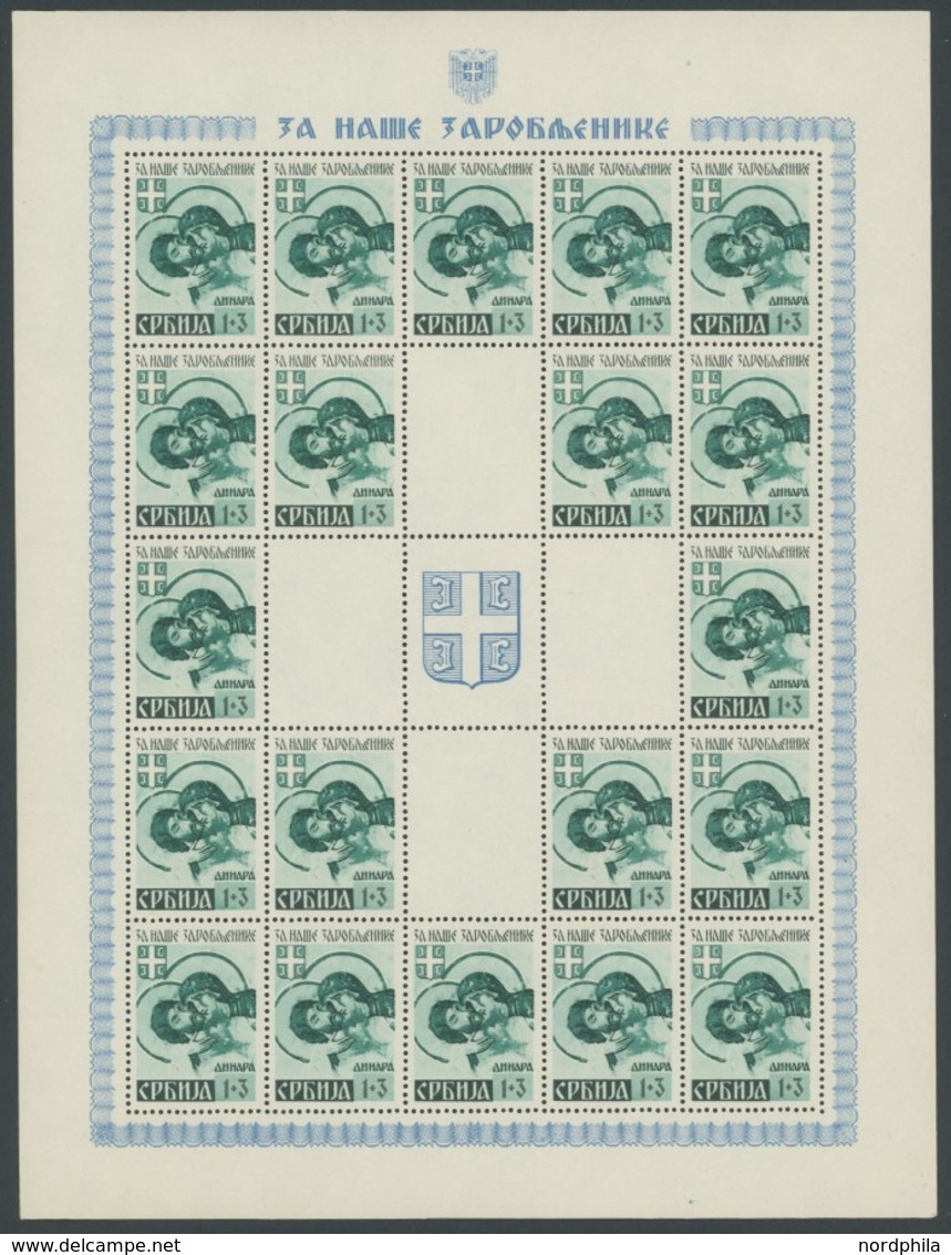 SERBIEN 62-65 **, 1942, Kriegsgefangenen Im Bogensatz, übliche Gummierung, Postfrisch, Marken Alle Pracht, Mi. (450.-) - Ocupación 1938 – 45