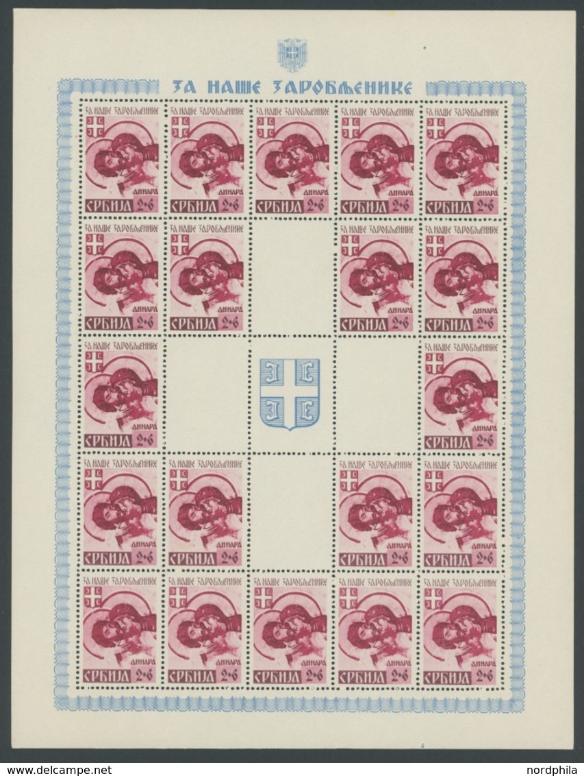 SERBIEN 62-65 **, 1942, Kriegsgefangenen Im Bogensatz, übliche Gummierung, Postfrisch, Marken Alle Pracht, Mi. (450.-) - Bezetting 1938-45