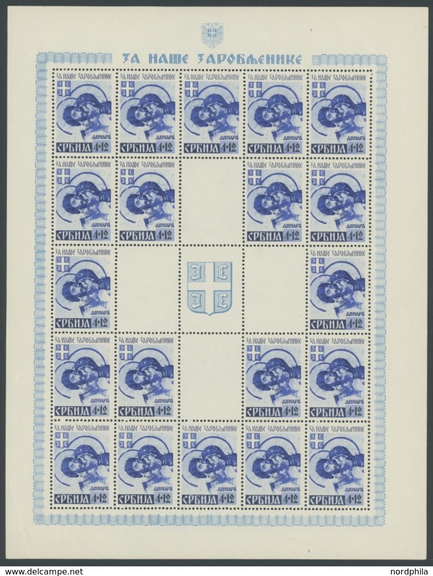 SERBIEN 62-65 **, 1942, Kriegsgefangenen Im Bogensatz, übliche Gummierung, Postfrisch, Marken Alle Pracht, Mi. (450.-) - Bezetting 1938-45