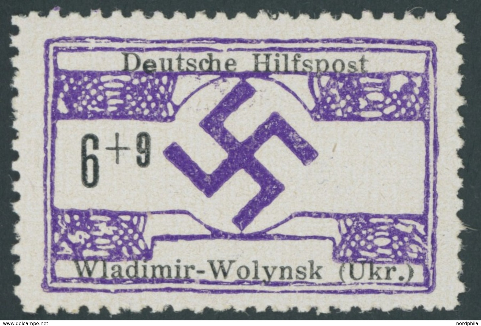 UKRAINE 25II **, 1944, 6 Pf. Wladimir-Wolynsk Mit Plattenfehler Kleines Zweites S In Hilfspost, Postfrisch, Feinst, Gepr - Occupazione 1938 – 45