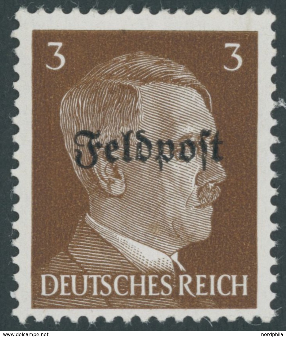 FELDPOSTMARKEN 17z **, 1945, 3 Pf. Ruhrkessel, Senkrechte Gummiriffelung, Postfrisch, Pracht, Mi. 70.- - Besetzungen 1938-45