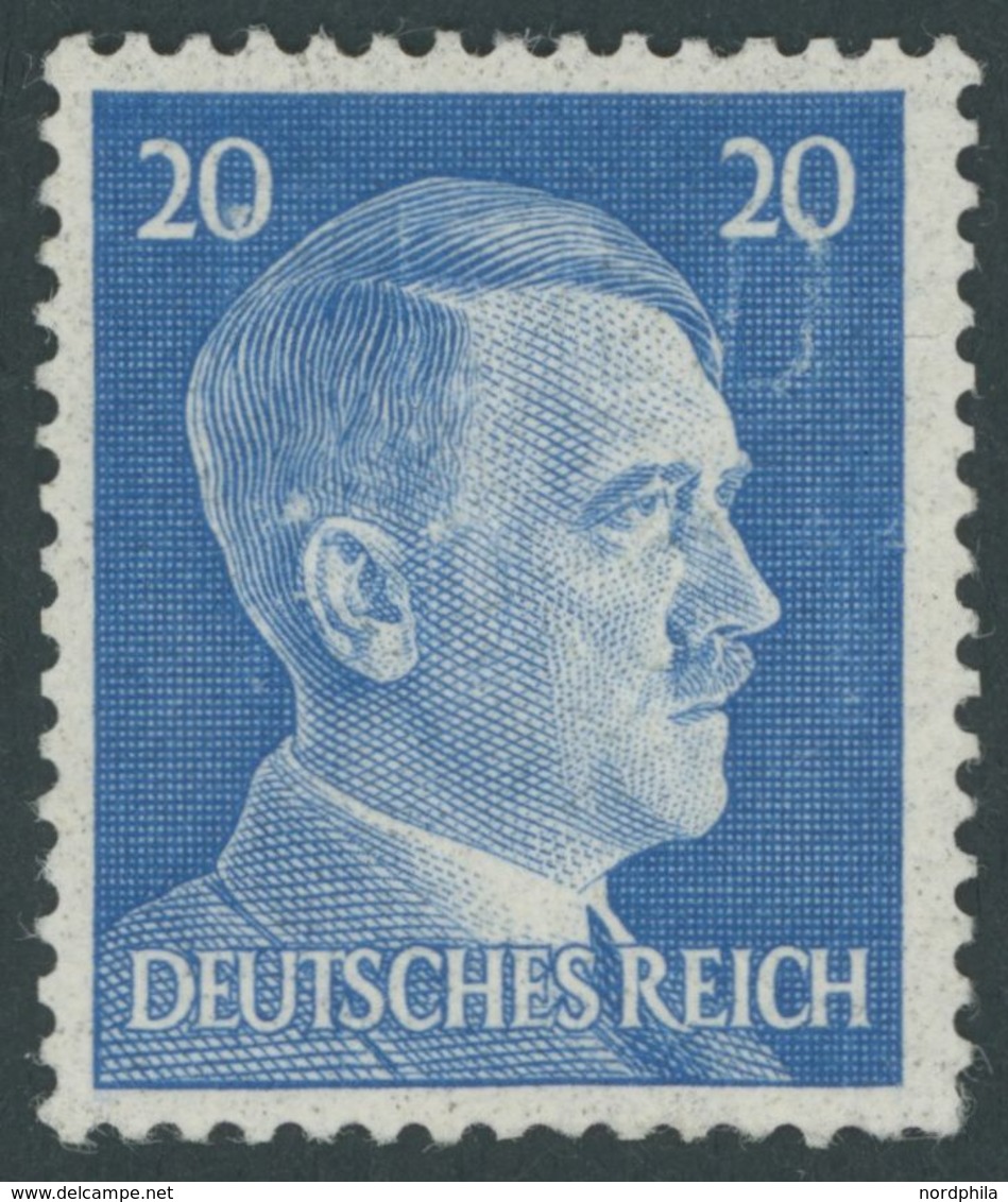 FELDPOSTMARKEN ** , 1945, 20 Pf. Hitler, Sog. Aarhus-Zulassungsmarke, Mit Rückseitigem Prägedruck FELD/POST, Postfrisch, - Occupation 1938-45