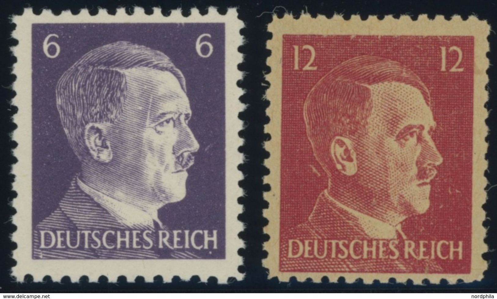 PROPAGANDAFÄLSCHUNGEN 15/6 **, Amerikanische Propagandamarken Für Deutschland: 6 Pf. Violett Und 12 Pf. Karmin Hitler, P - Ocupación 1938 – 45