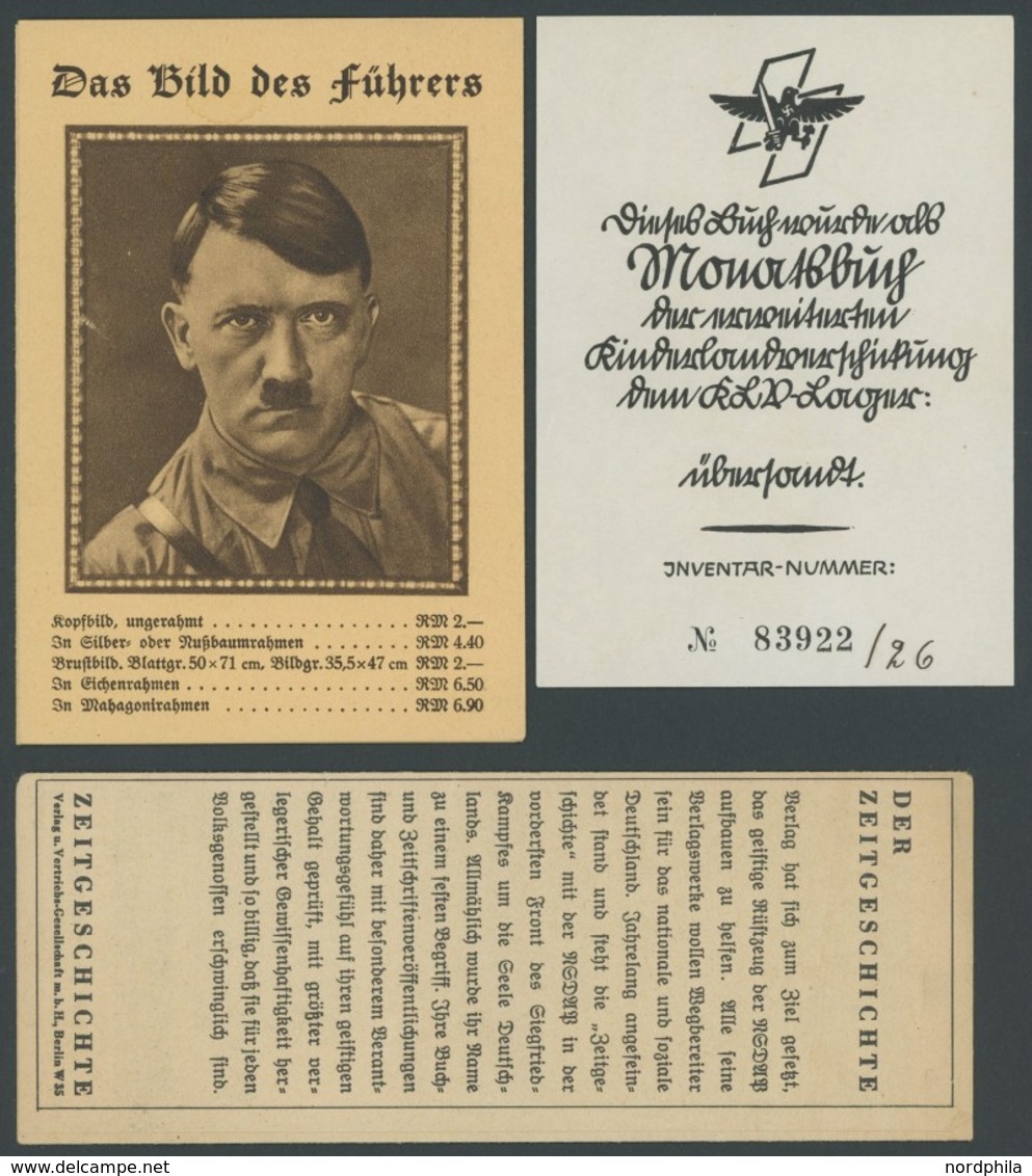 DT. GESCHICHTE/PROPAGANDA 1919-45 Buchbestellung (Leporello) Mit Das Bild Des Führers Und Ein Inventarklebezettel Dieses - Other & Unclassified