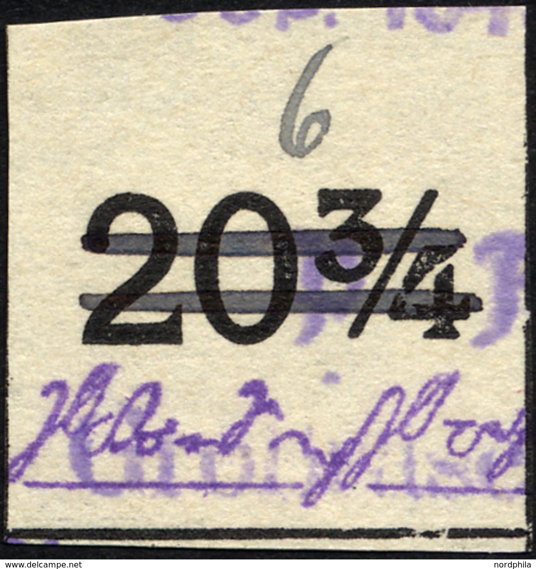 GROSSRÄSCHEN-VORLÄUFER V 22IU O, 1945, 6 Pf. Wertziffer Schwarz Statt Rot, Ungezähnt, Pracht, Gepr. Dr. Arenz, Mi. 400.- - Private & Lokale Post