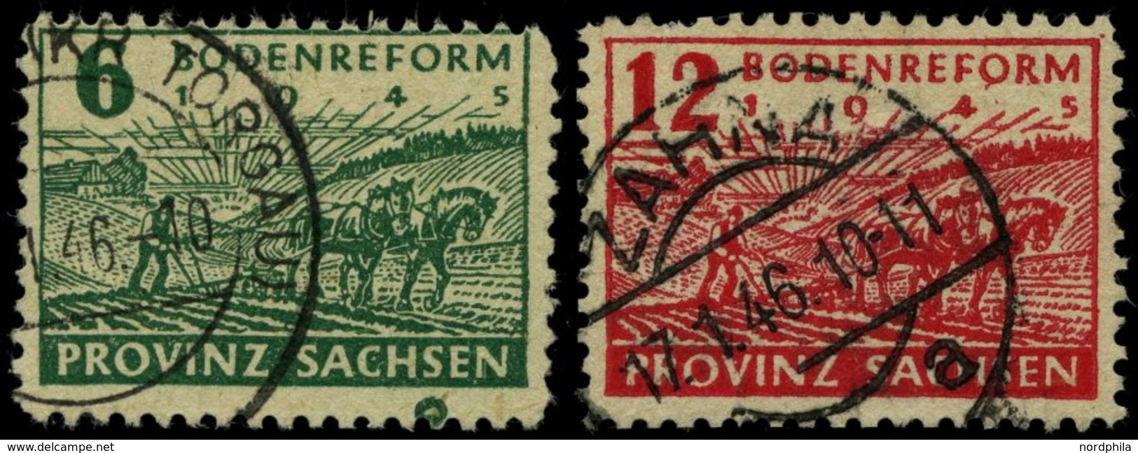 PROVINZ SACHSEN 85/6waA O, 1945, Bodenreform, Vierseitig Gezähnt, Pracht, Gepr. Schulz, Mi. 60.- - Other & Unclassified