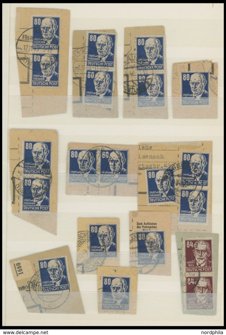 SAMMLUNGEN, LOTS Aus 212-27 BrfStk, 1948, 135 Paketkartenabschnitte Persönlichkeiten, Fundgrube!, Besichtigen! - Other & Unclassified
