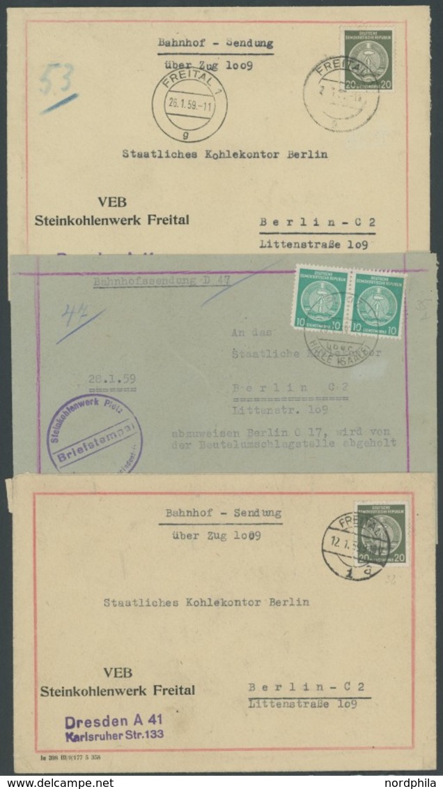 DIENSTMARKEN A 1957/8, 8 Verschiedene Bahnhofssendungen, Feinst/Pracht - Altri & Non Classificati