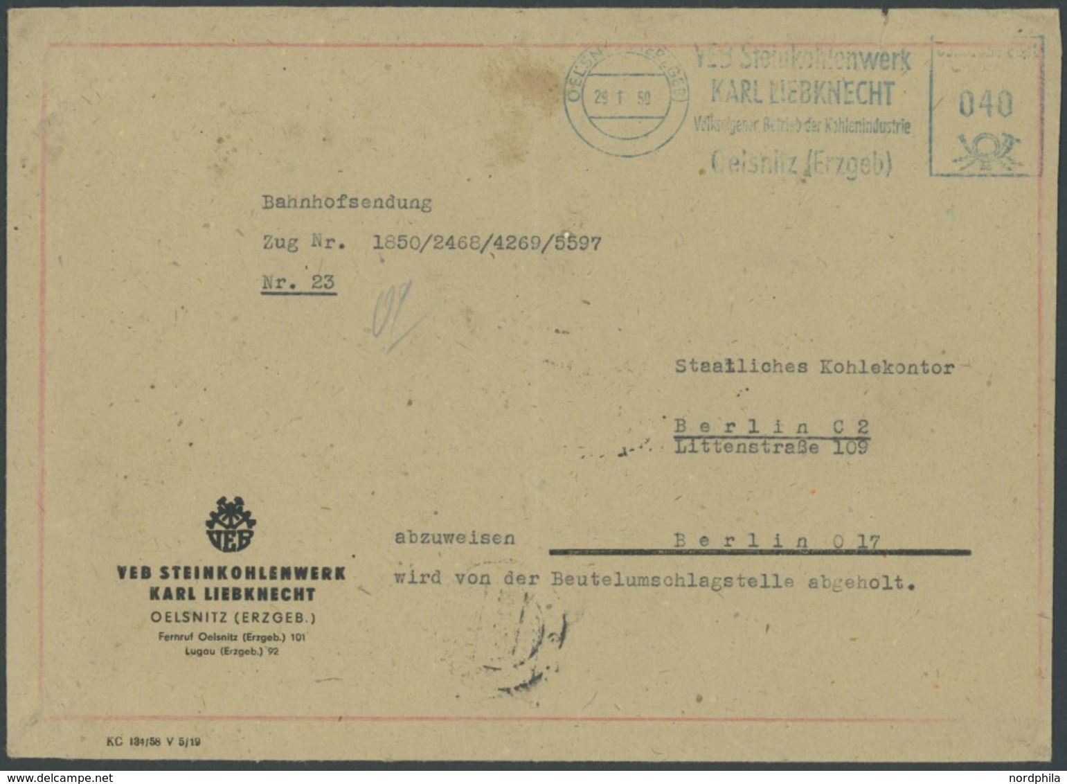 DIENSTMARKEN A 1957/8, 8 Verschiedene Bahnhofssendungen, Feinst/Pracht - Other & Unclassified