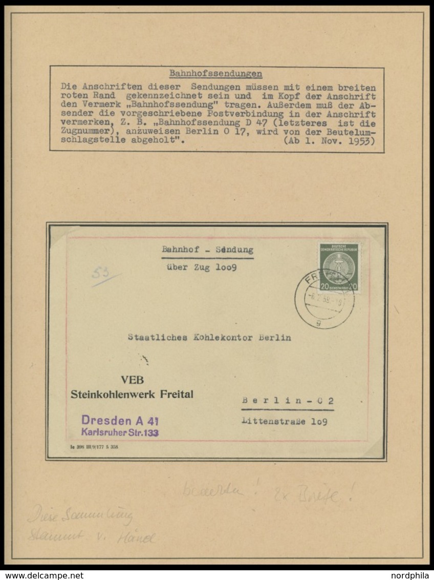 DIENSTMARKEN A 1957/8, 8 Verschiedene Bahnhofssendungen, Feinst/Pracht - Autres & Non Classés