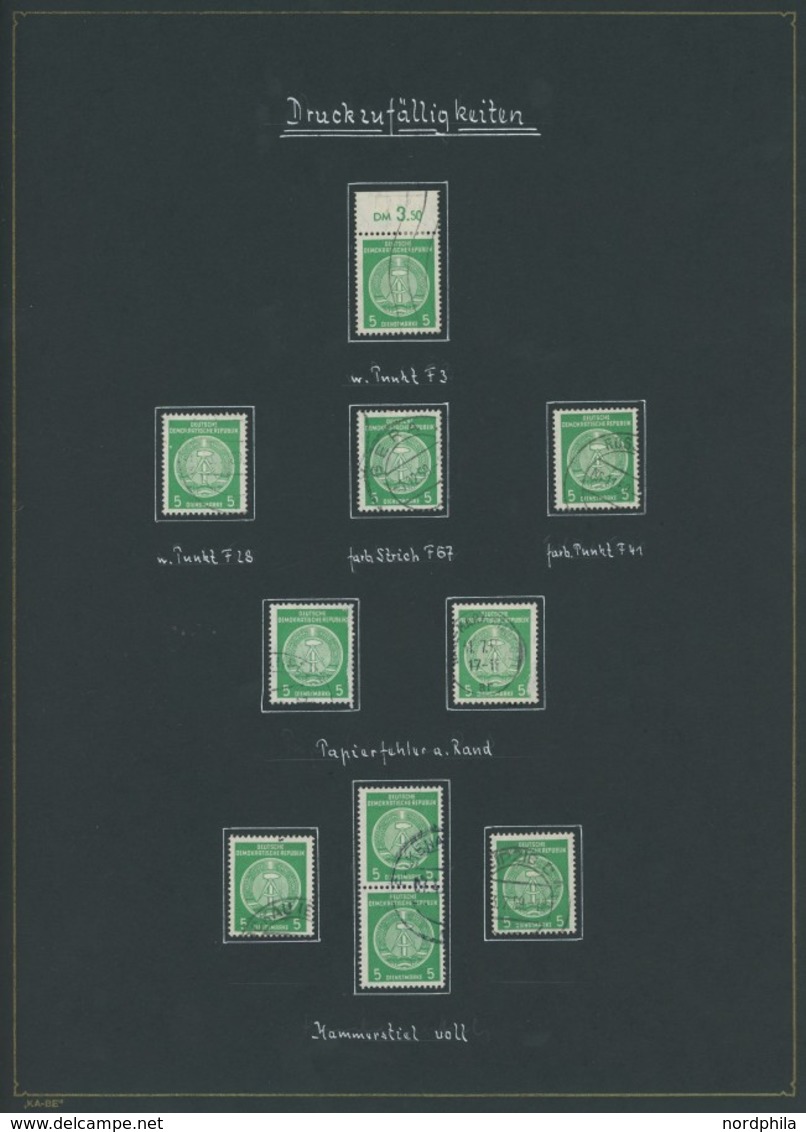 DIENSTMARKEN A O,BrfStk , Sammlung Dienstmarken Von 1954-57, Sauber Sortiert Und Beschriftet Nach Typen, Papierstrukture - Otros & Sin Clasificación