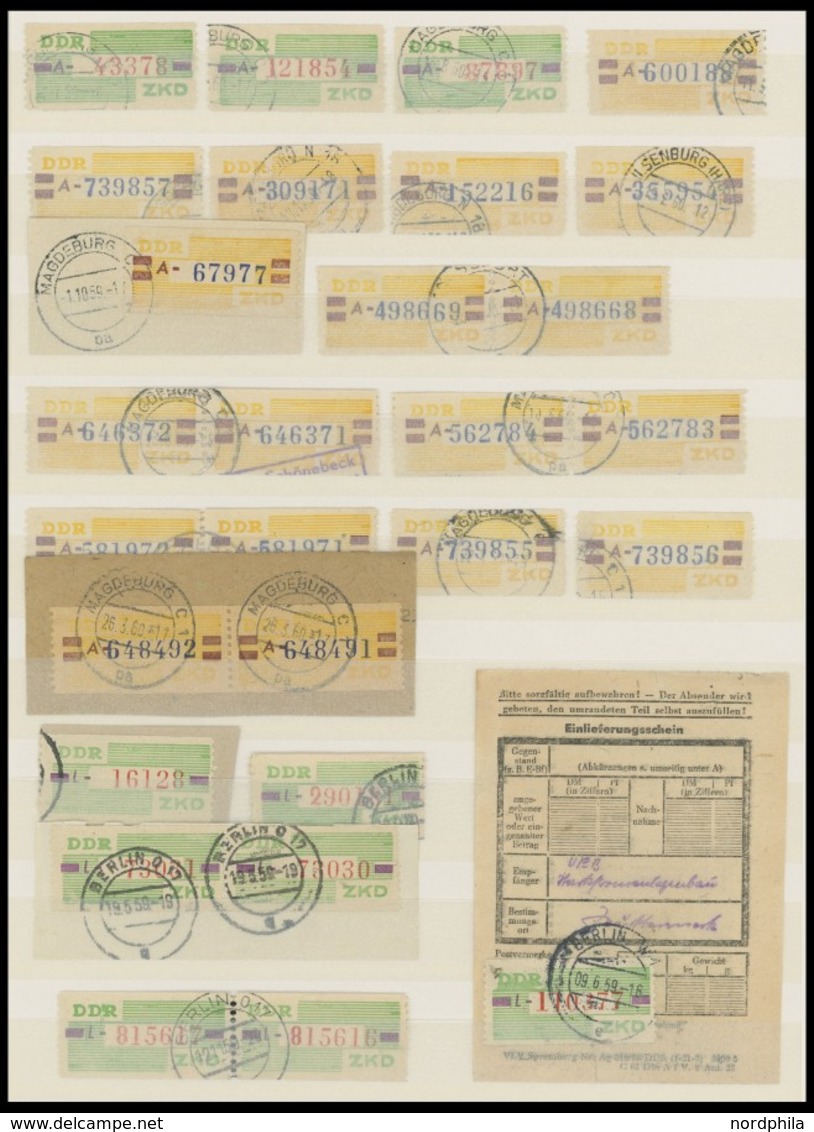 DIENSTMARKEN B D 24/5 O,BrfStk , 1959, 115 Verschiedene Gestempelte Wertstufen Für Den ZKD, Fast Nur Prachterhaltung, Mi - Altri & Non Classificati