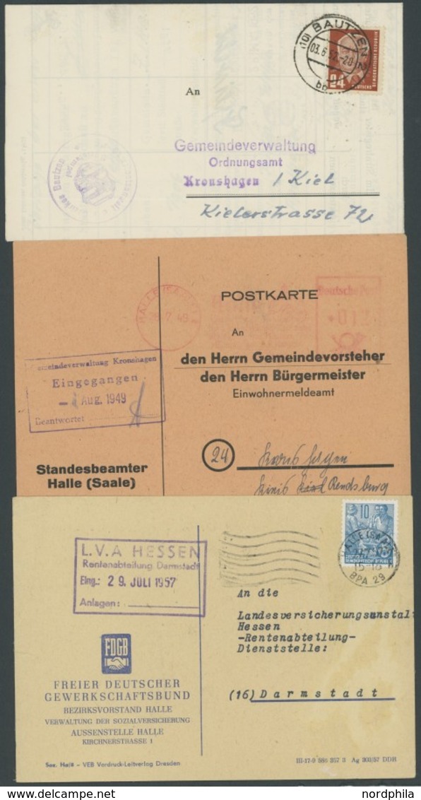 LOTS 1947-57, 17 Verschiedene Belege Behördenpost Nach Westdeutschland, Meist Prachterhaltung - Collezioni