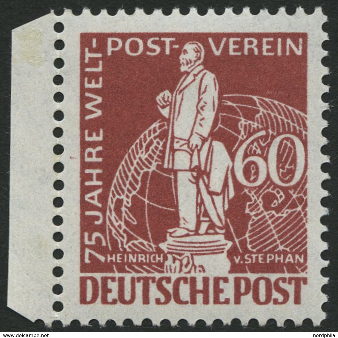 BERLIN 39 **, 1949, 60 Pf. Stephan, Herstellungsbedingter Gummipunkt, Pracht, Mi. 220.- - Sonstige & Ohne Zuordnung