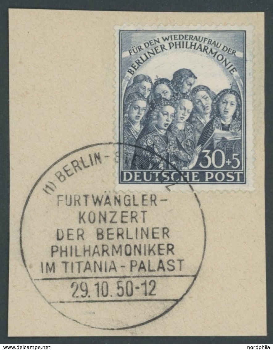 BERLIN 73 BrfStk, 1950, 30 Pf. Philharmonie, Ersttags-Sonderstempel, Prachtbriefstück, Mi. (90.-) - Sonstige & Ohne Zuordnung