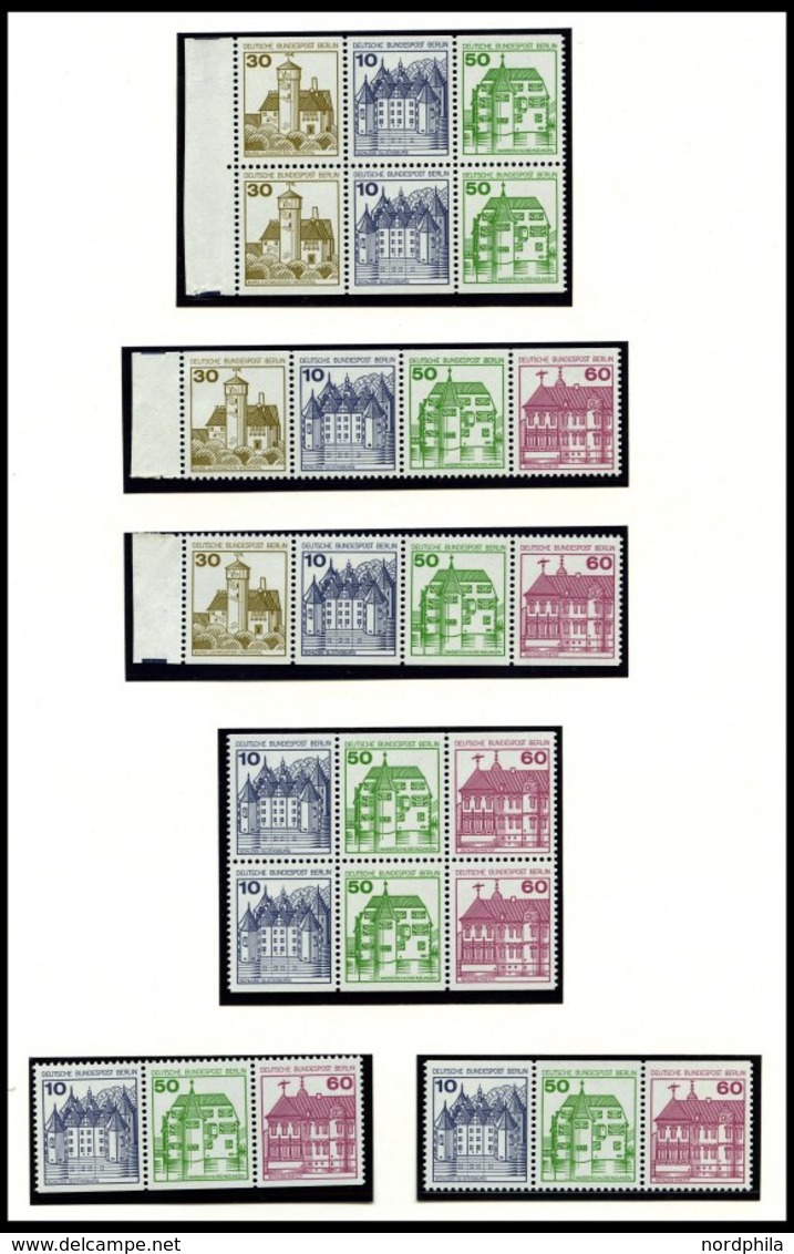 ZUSAMMENDRUCKE W 61-82 **, 1977-82, Burgen Und Schlösser, überkomplett, Dazu H-Blatt 18 Und 19 Sowie Einige Markenheftch - Se-Tenant