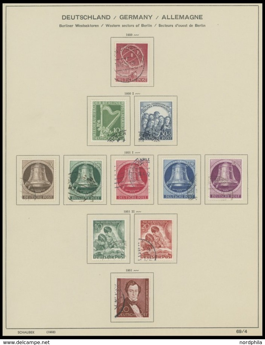 SAMMLUNGEN O, 1948-70, Ab Mi.Nr. 42 Bis Auf Nr. 68-70 Und Bl. 1 Komplette Gestempelte Sammlung Berlin, Fast Nur Prachter - Collections