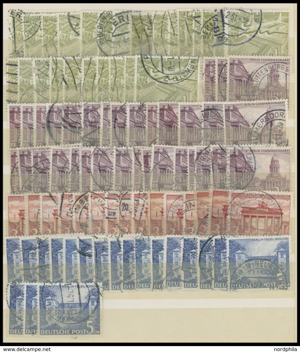 LOTS O,BrfStk , Reichhaltige Gestempelte Dublettenpartie Berlin Von 1948-56 Mit Vielen Guten Mittleren Ausgaben, Meist F - Used Stamps