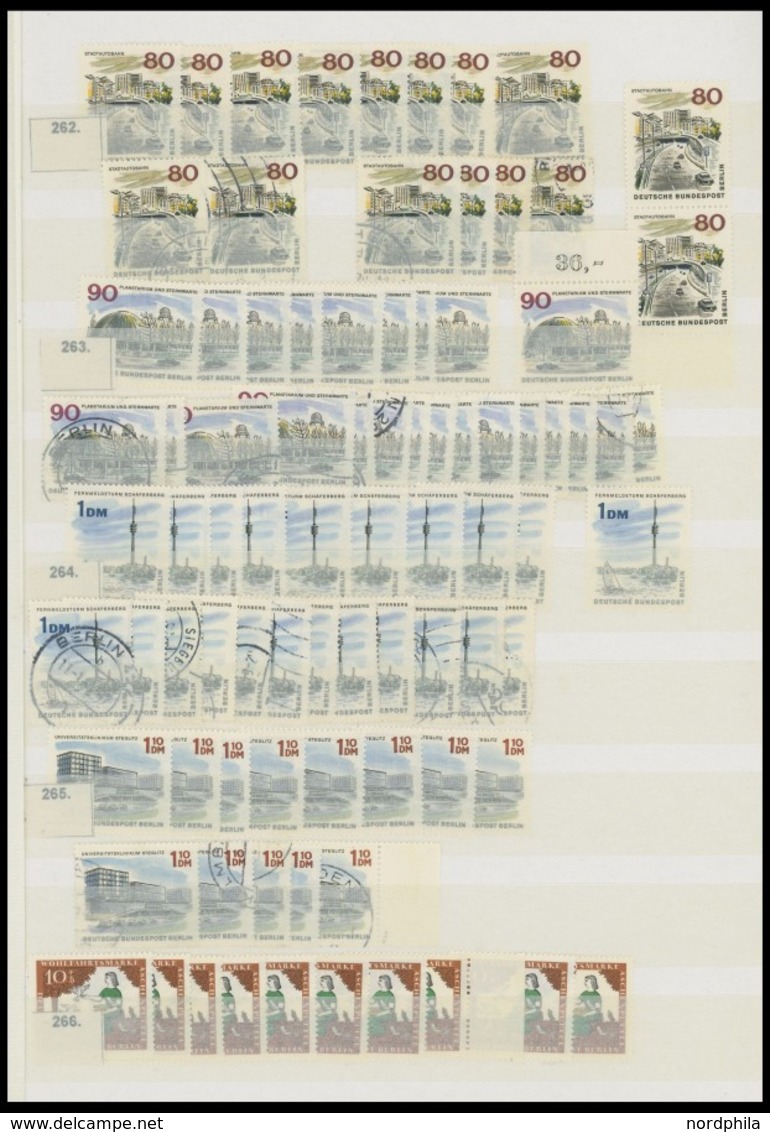 LOTS O,*,** , überwiegend Gestempeltes Lagerbuch Berlin Von 1948-66, Fast Nur Prachterhaltung - Used Stamps