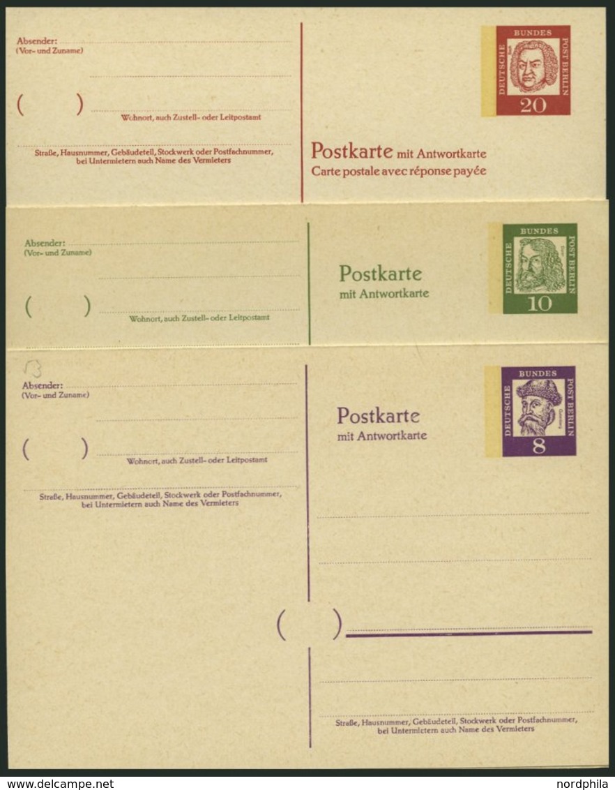 GANZSACHEN P 50-55 BRIEF, 1961, Bedeutende Deutsche In Antiqua, Komplett, Ungebraucht, 6 Prachtkarten, Mi. 54.- - Collections