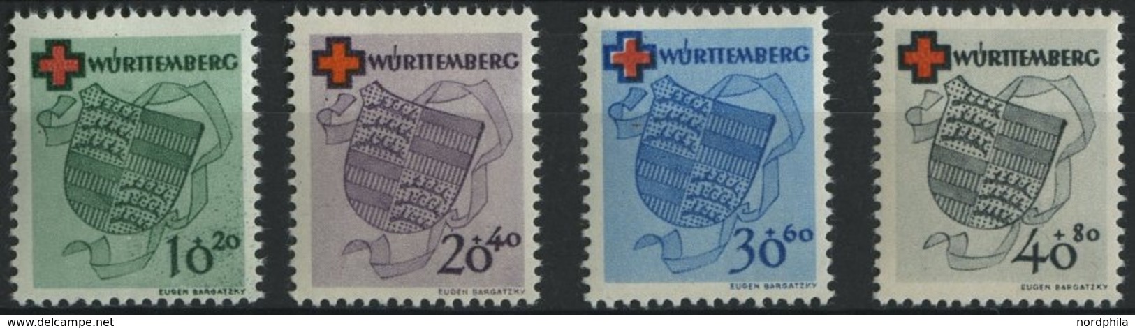 WÜRTTEMBERG 40-43 **, 1949, Rotes Kreuz, Prachtsatz, Mi. 160.- - Other & Unclassified