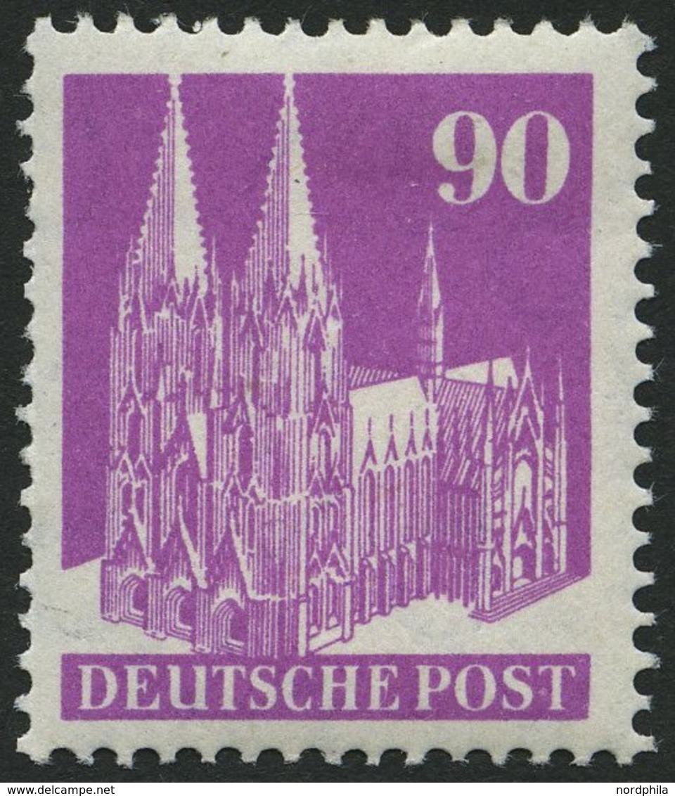 AMERIK. U. BRITISCHE ZONE 96eg *, 1948, 90 Pf. Eng Gezähnt, Falzrest, üblich Gezähnt Pracht, Mi. 80.- - Sonstige & Ohne Zuordnung