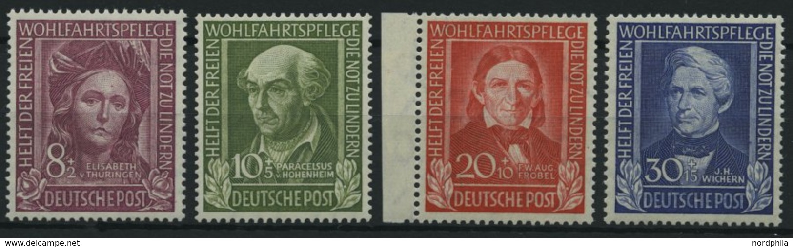 BUNDESREPUBLIK 117-20 **, 1949, Helfer Der Menschheit, Prachtsatz, Mi. 120.- - Used Stamps