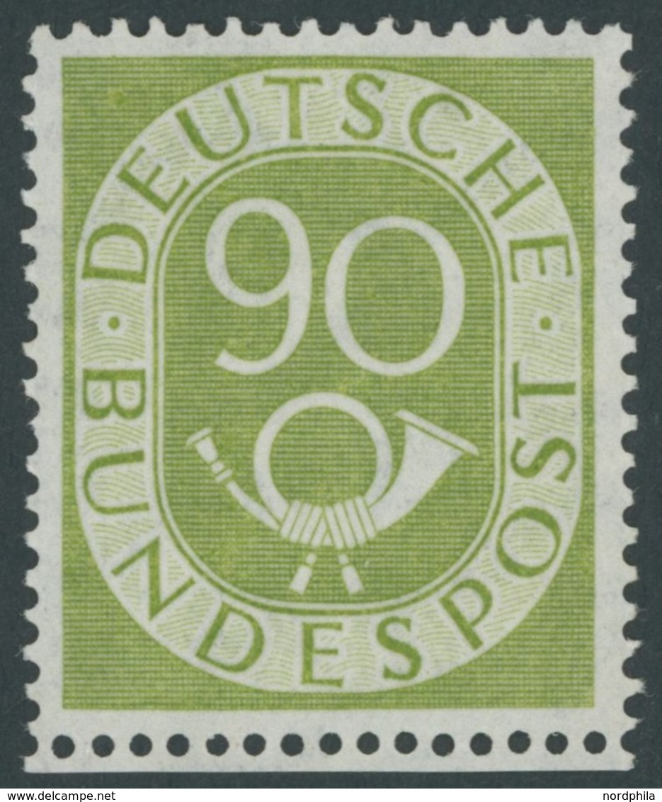BUNDESREPUBLIK 138 **, 1952, 90 Pf. Posthorn, Normale Zähnung, Postfrisch, Pracht, Mi. 550.- - Oblitérés
