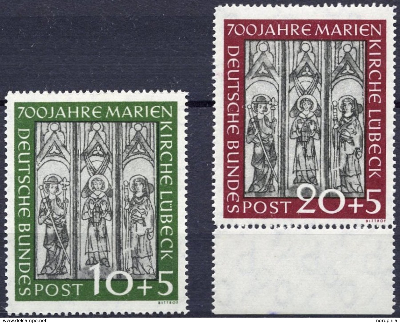 BUNDESREPUBLIK 139/40 **, 1951, Marienkirche, Pracht, Mi. (200.-) - Used Stamps